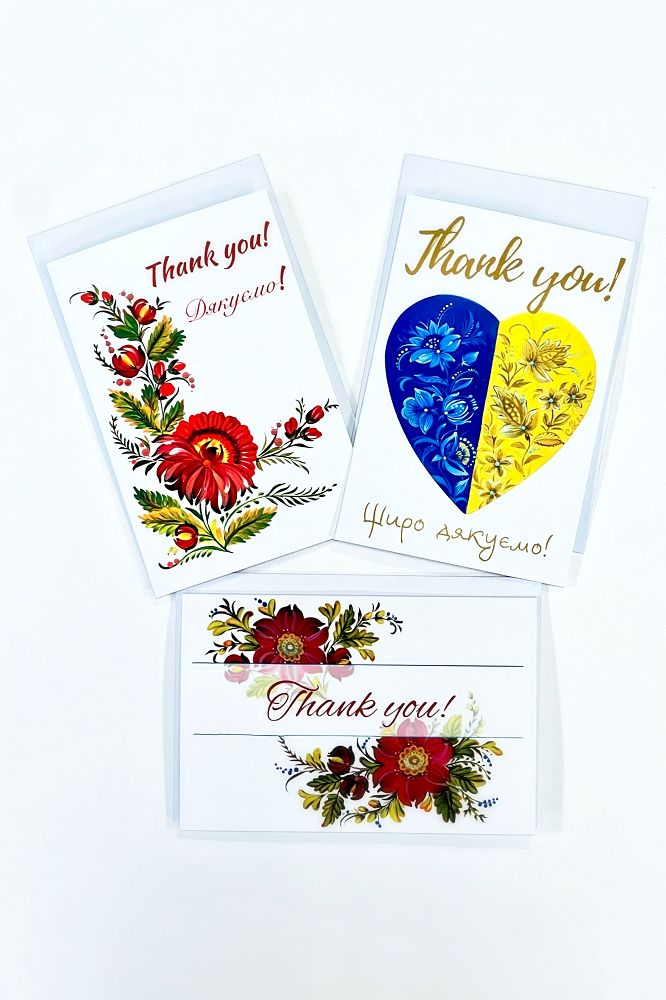 "Thank you" cards "Petrykivka"
