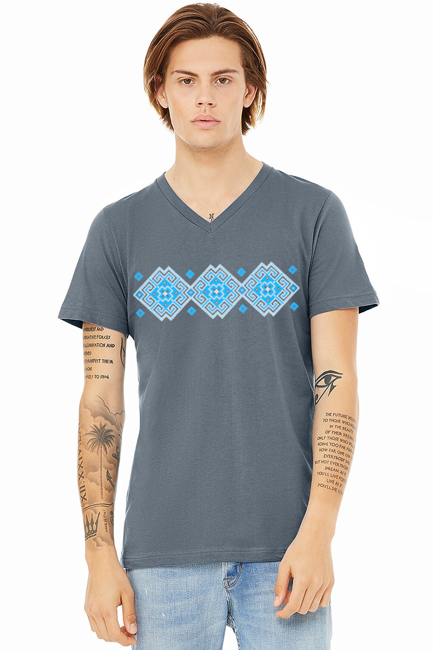 Adult v-neck t-shirt "Vortex" blue