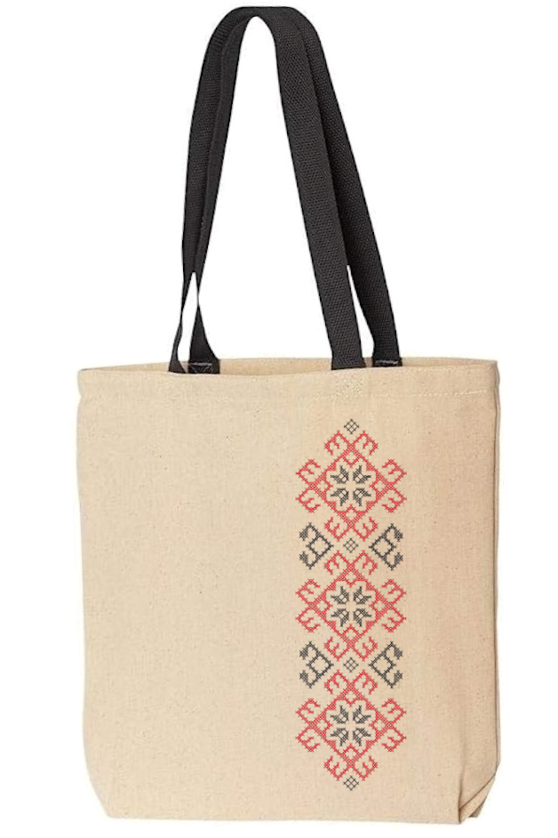 Embroidered canvas tote bag "Vortex"