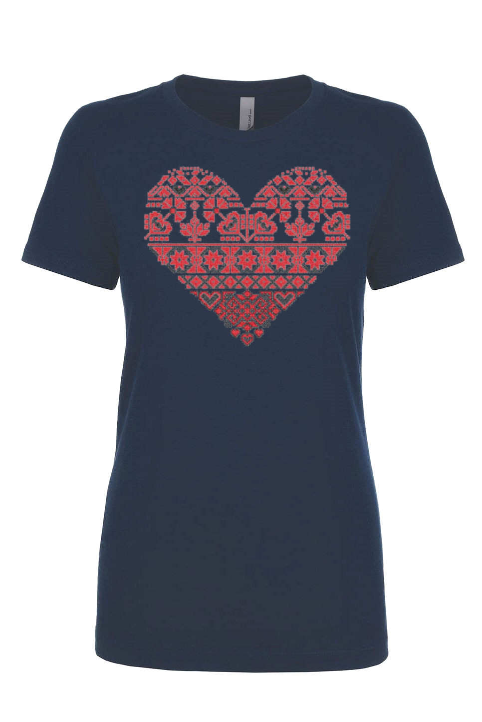 Female fit t-shirt "Red and black heart"
