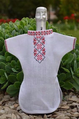 Wine bottle embroidered shirt