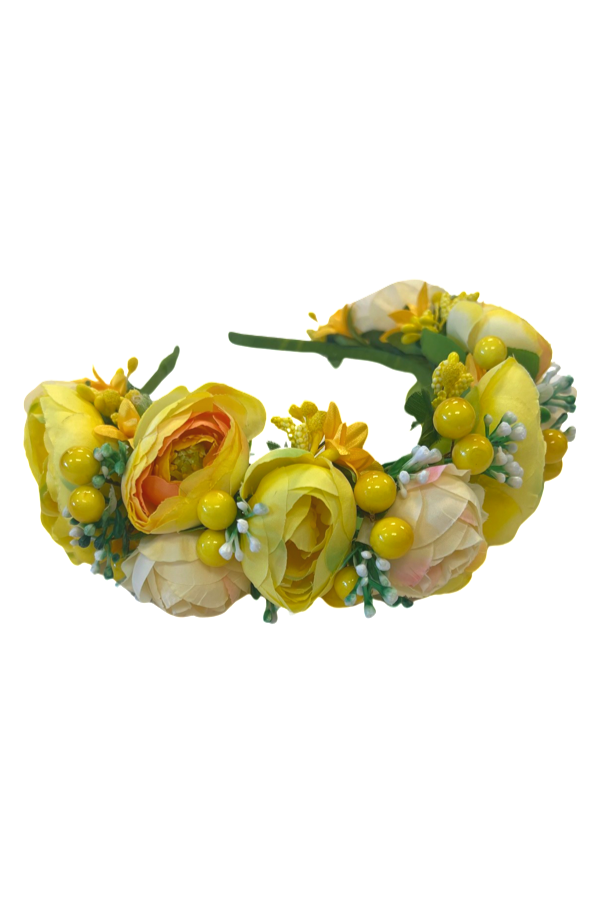 Headband "Yellow Peony"