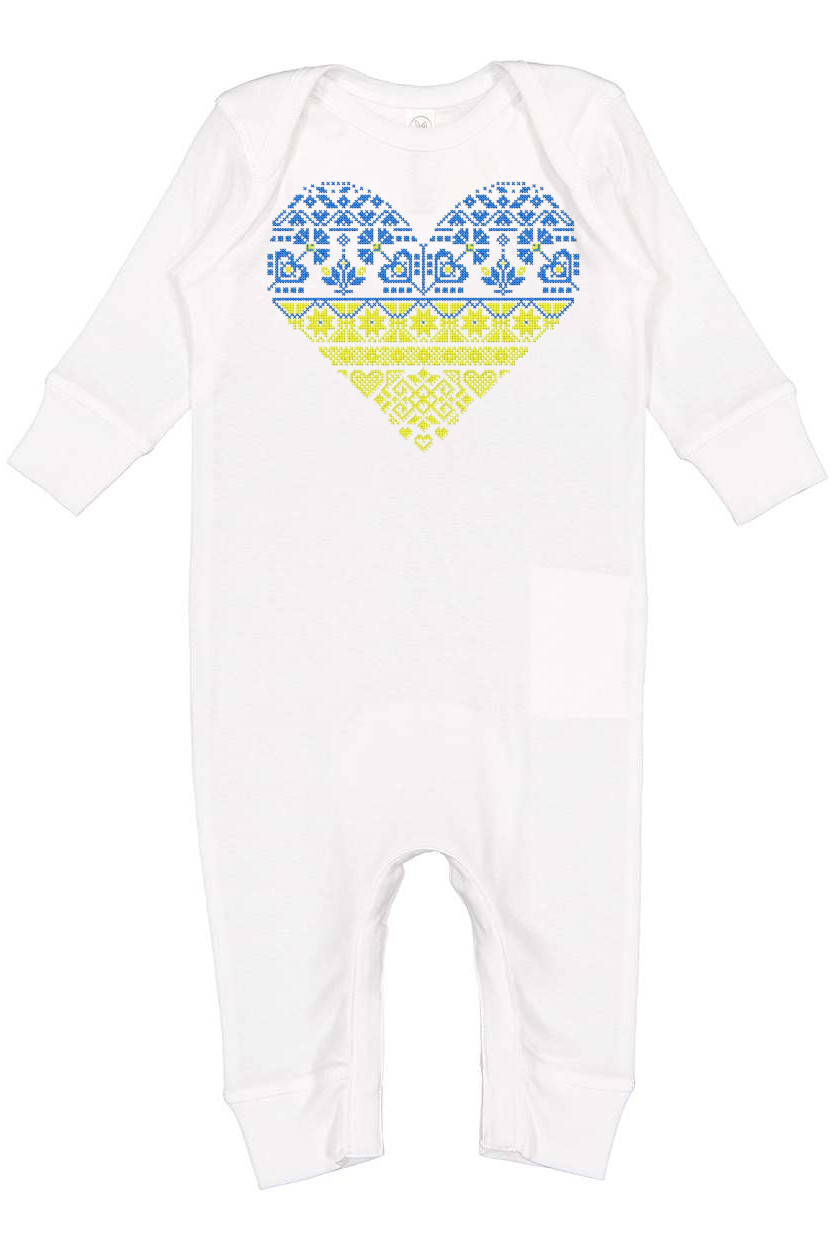 Baby Onesie bodysuit "Blue and yellow heart"