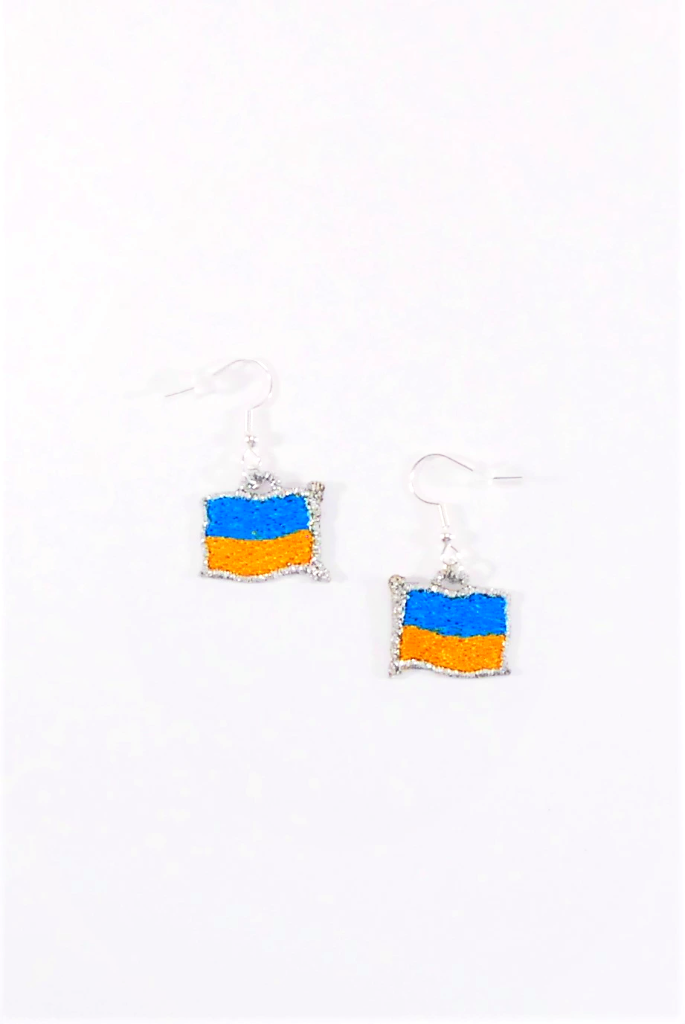 Lace earrings "Ukrainian flag"