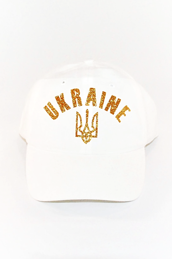 Baseball cap "Ukraine" white & gold