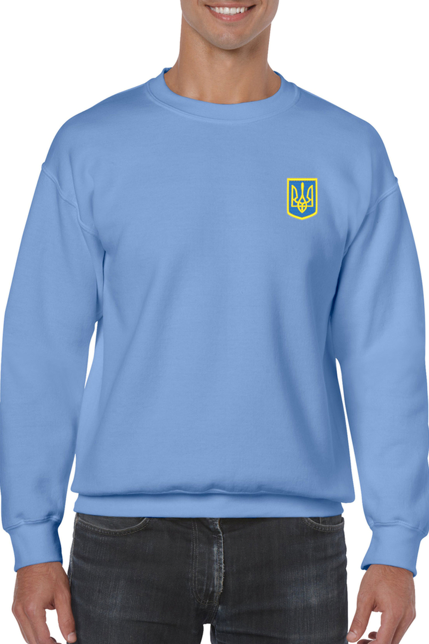 Adult unisex sweatshirt with Ukrainian emblem embroidery
