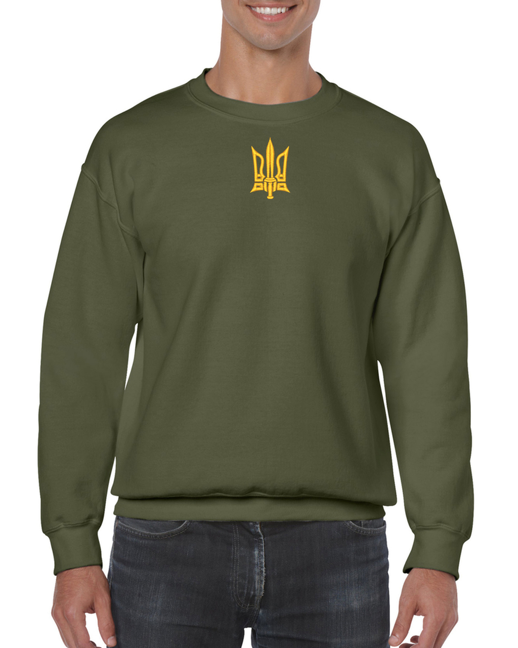 Adult unisex embroidered sweatshirt "Combat Tryzub"