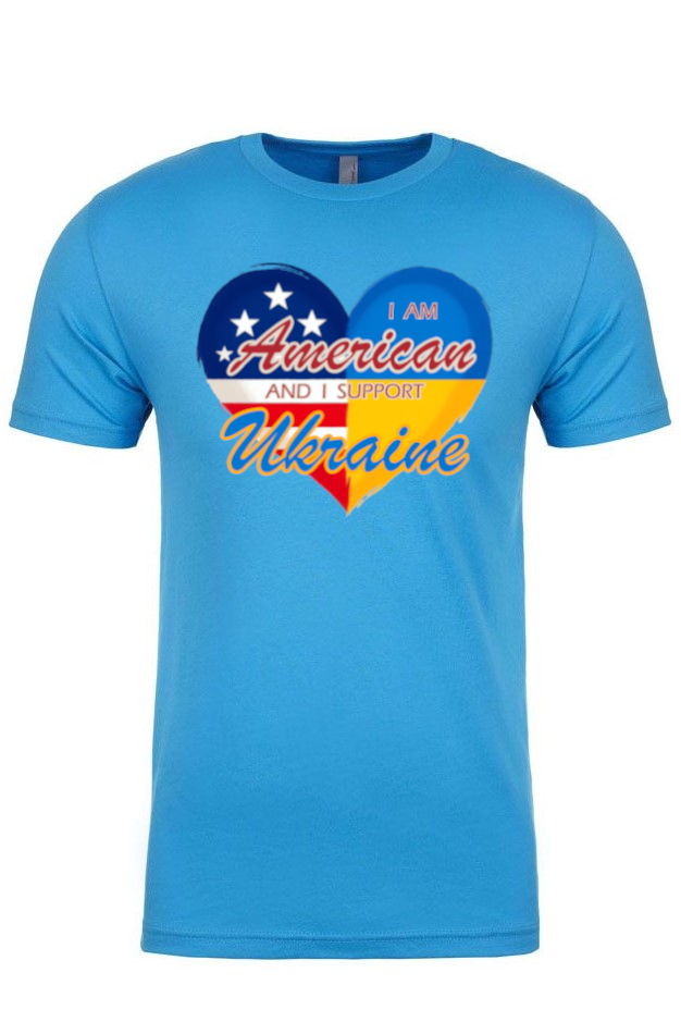 Adult t-shirt "I am American and I support Ukraine"