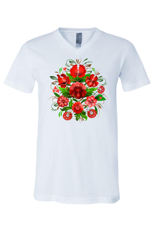 Adult v-neck t-shirt "Petrykivka"