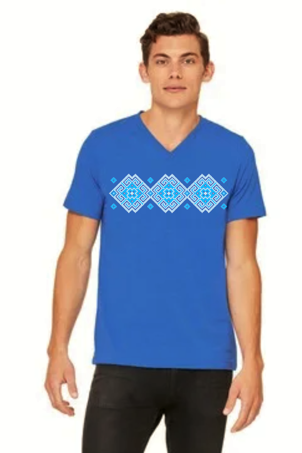 Adult v-neck t-shirt "Vortex" blue