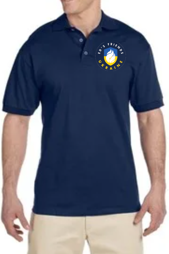 Adult navy cotton polo shirt "Ed's Friends"