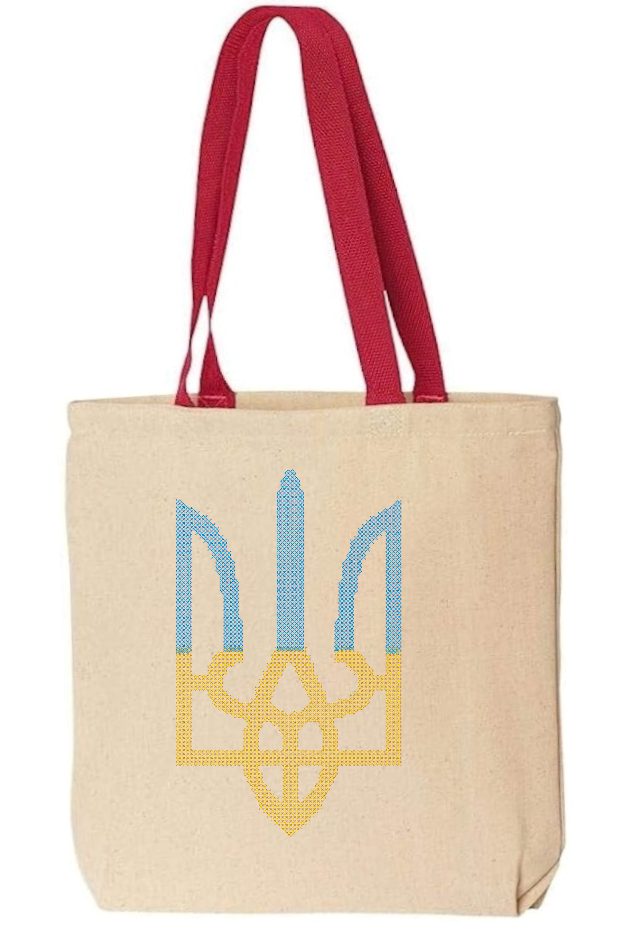 Embroidered canvas tote bag "Tryzub"