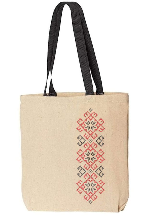 Embroidered canvas tote bag Vortex Ukie Style