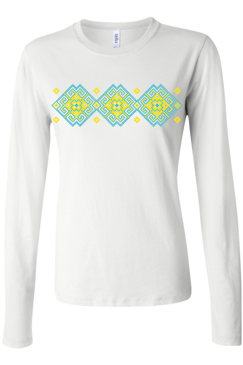 Female long sleeve top "Vortex" yellow