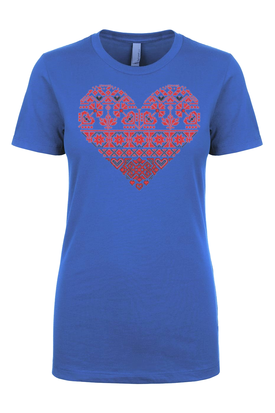 Female fit t-shirt "Red and black heart"