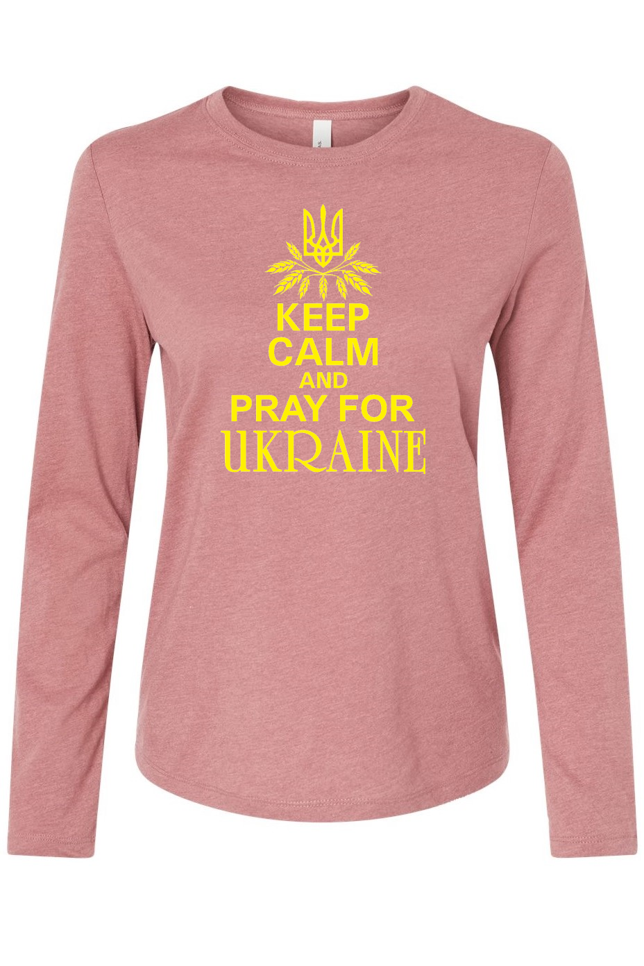 Female long sleeve top "Keep calm and pray for Ukraine"