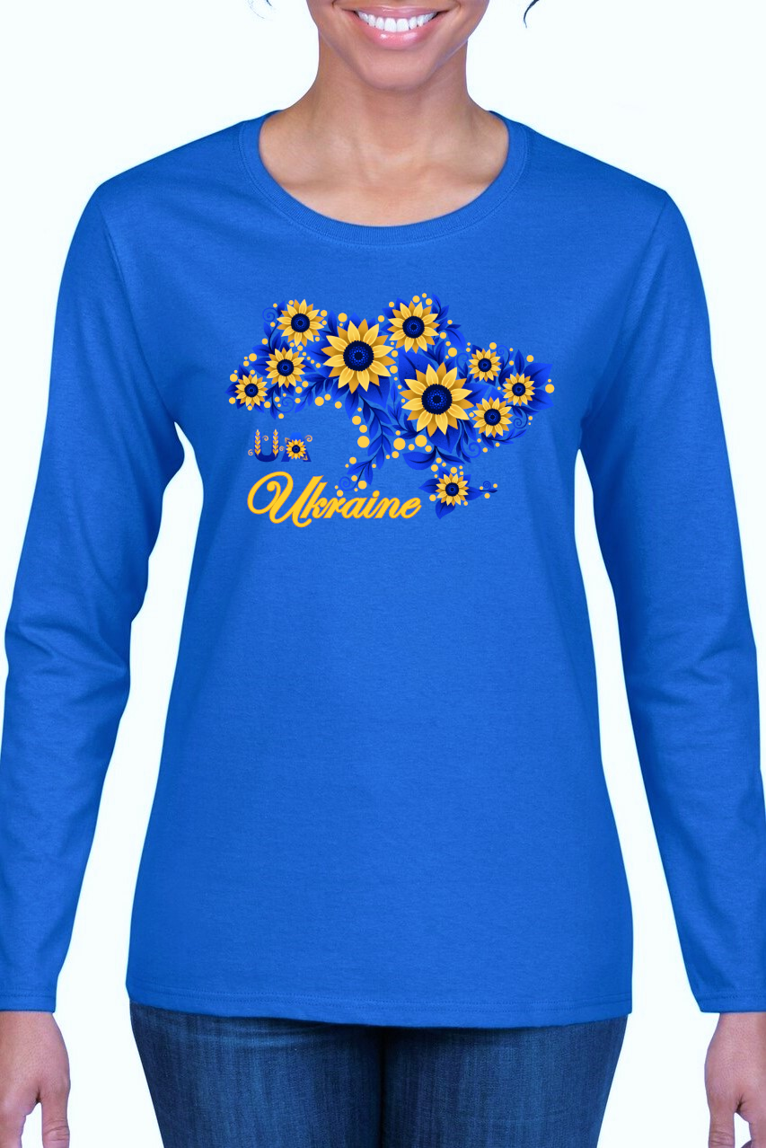 Ladies' long sleeve top "Sunflower Ukraine"