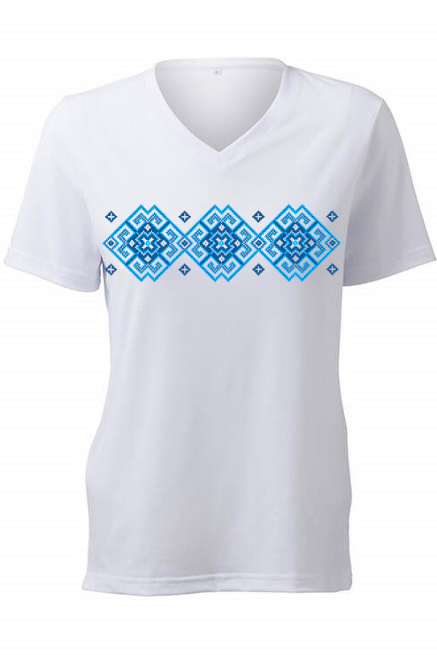 Female fit v-neck t-shirt "Vortex" blue