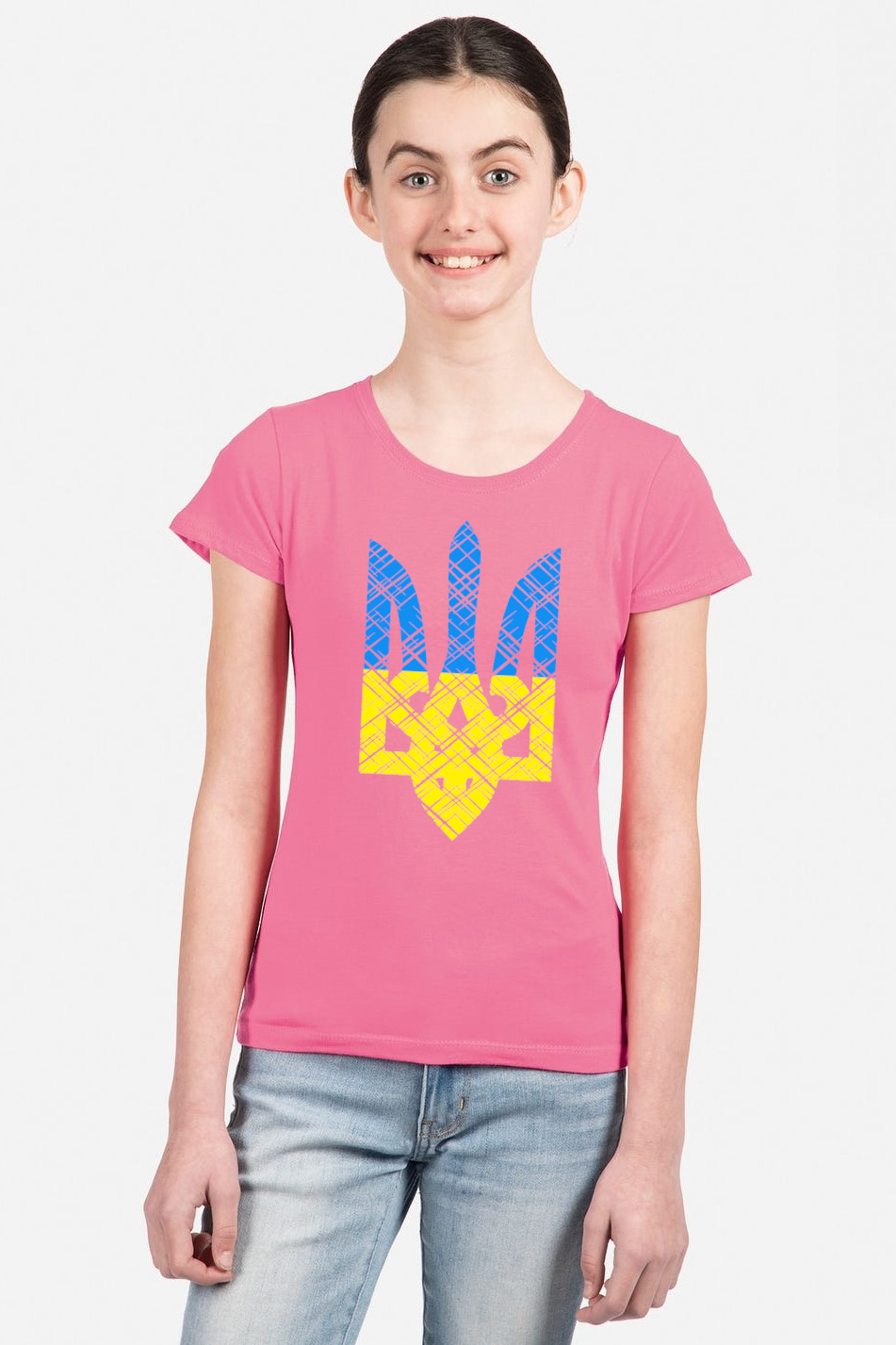 Girl's t-shirt "Blue and yellow Trident"