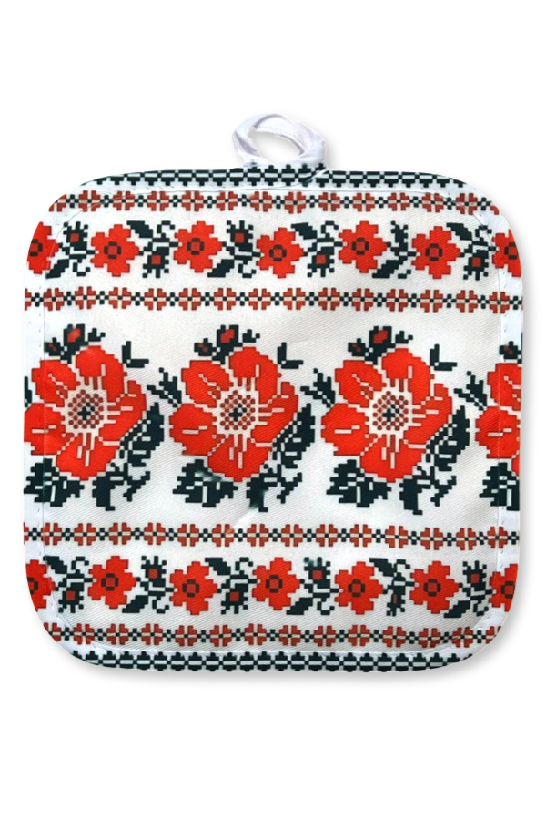 Zulay Kitchen Cotton Pot Holder 1 Pack Washable for Kitchen - Cherry Red