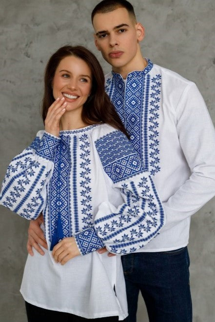 Ukrainian blouse "Blue Harmony"