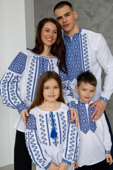 Ukrainian Girls' Vyshyvanka "Blue Harmony"