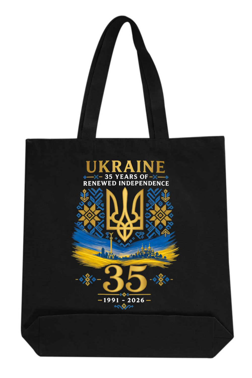 Canvas Tote Bag with Ukrainian print