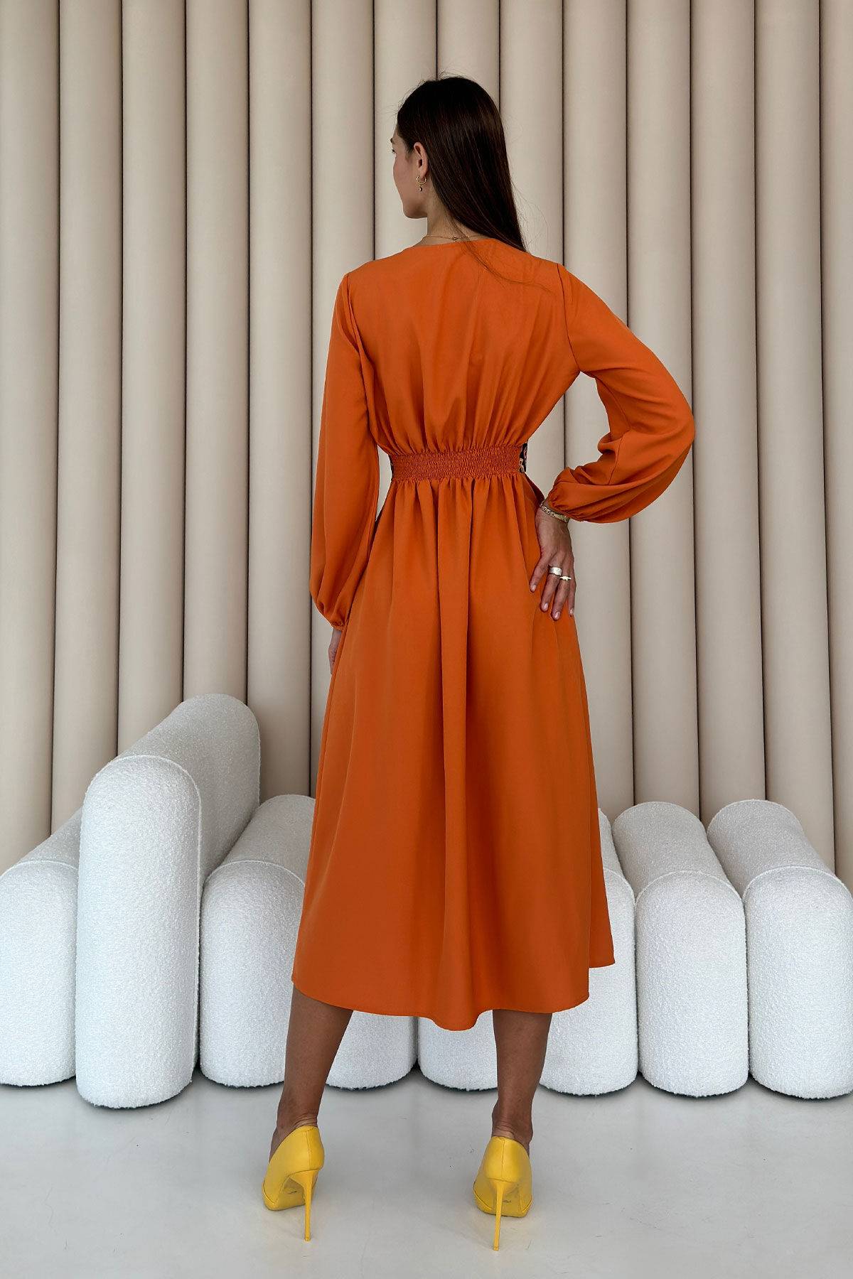 Ukrainian orange color dress with empire waist Medium Ukrainian orange color dress with empire waist Medium