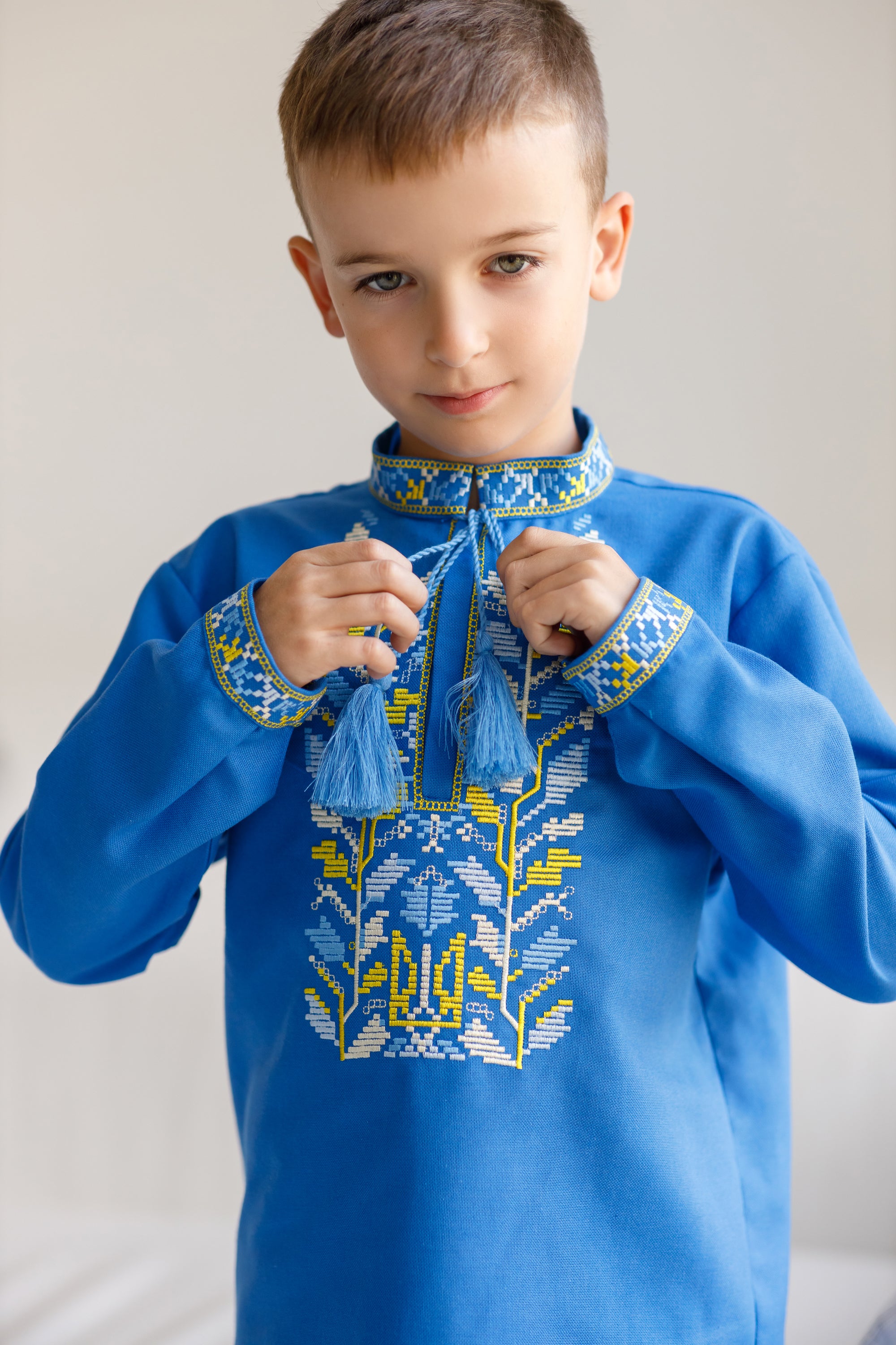 Ukrainian Boys' blue Vyshyvanka