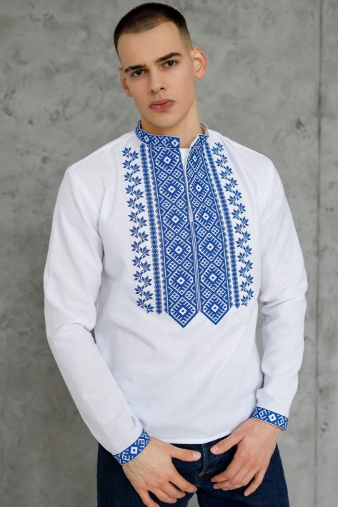 Ukrainian Men's Vyshyvanka "Blue Harmony"