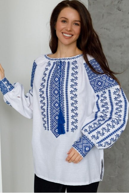 Ukrainian blouse "Blue Harmony"