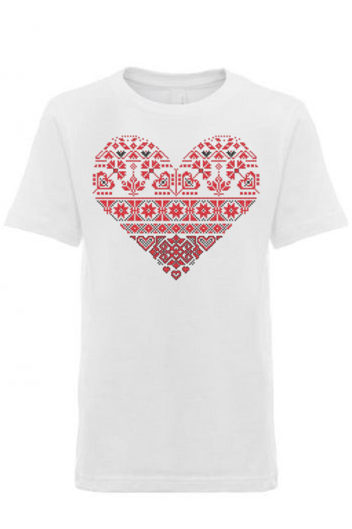 Kid's t-shirt "Red and black heart"