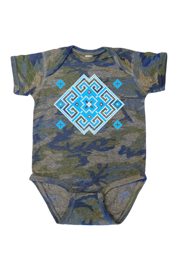 Infant onesie "Vortex" blue