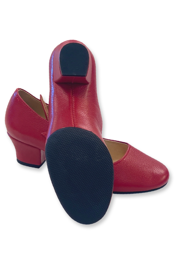 Ukrainian red dancing shoes with split sole. Women's, girl's