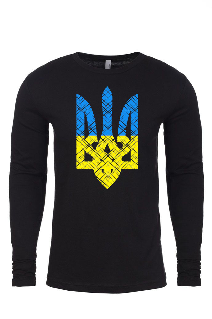 Adult long sleeve shirt "Blue and yellow Trident"