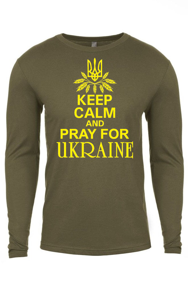 Adult long sleeve shirt "Keep calm and pray for Ukraine"