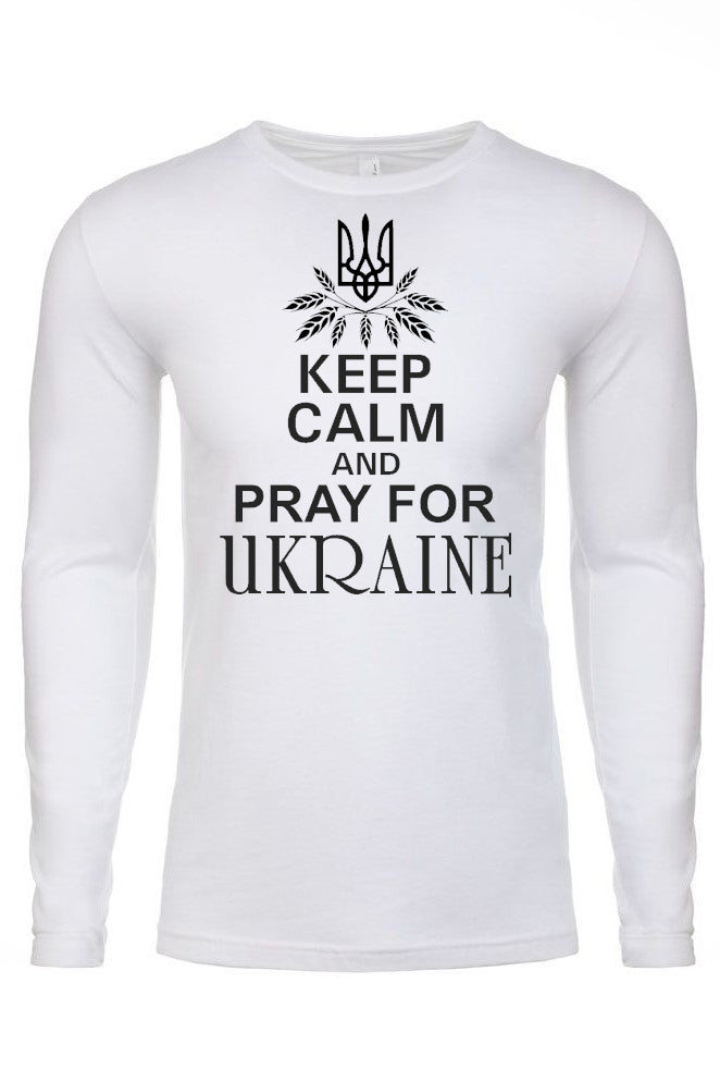 Adult long sleeve shirt "Keep calm and pray for Ukraine"