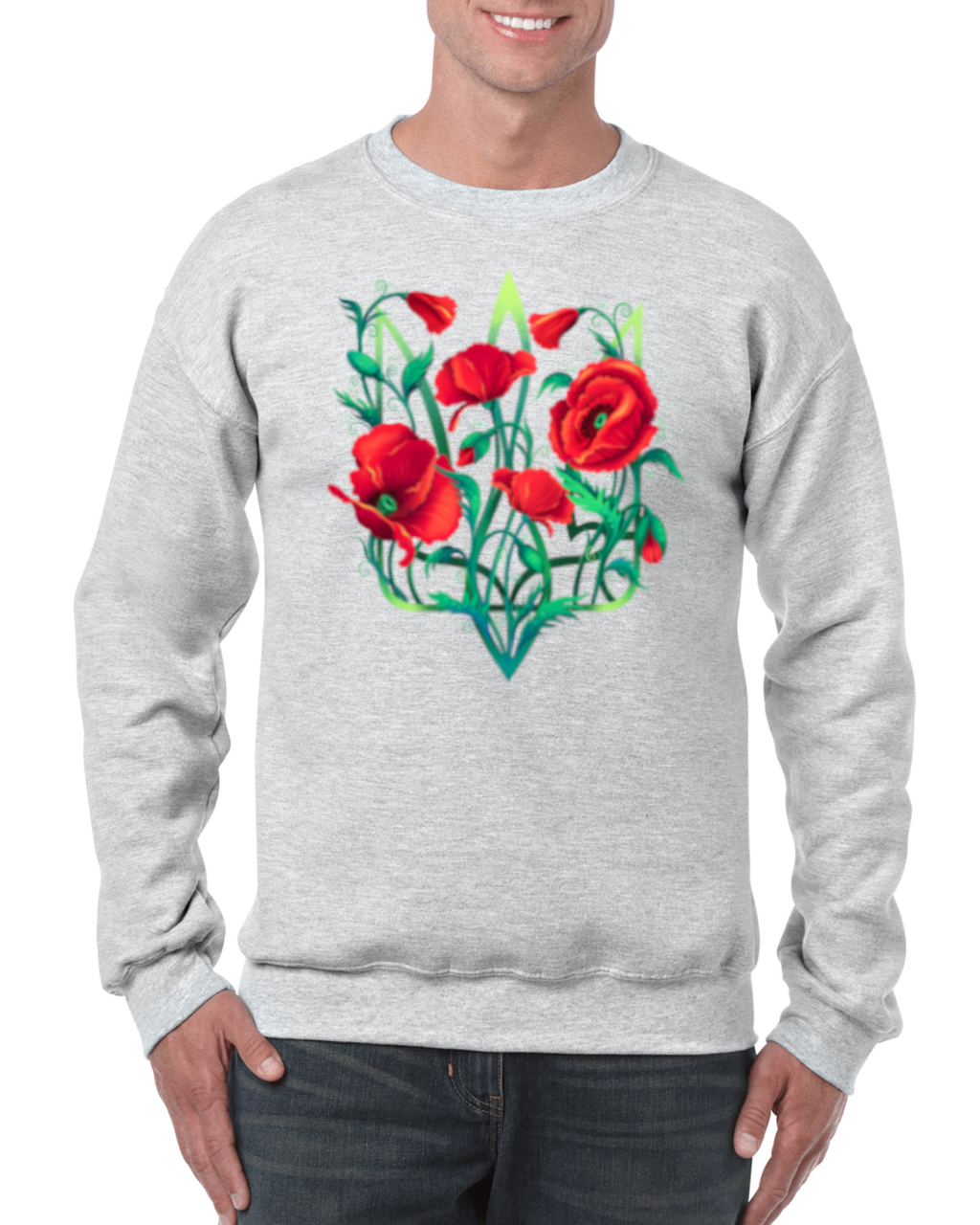 Adult unisex sweatshirt "Poppy Tryzub"