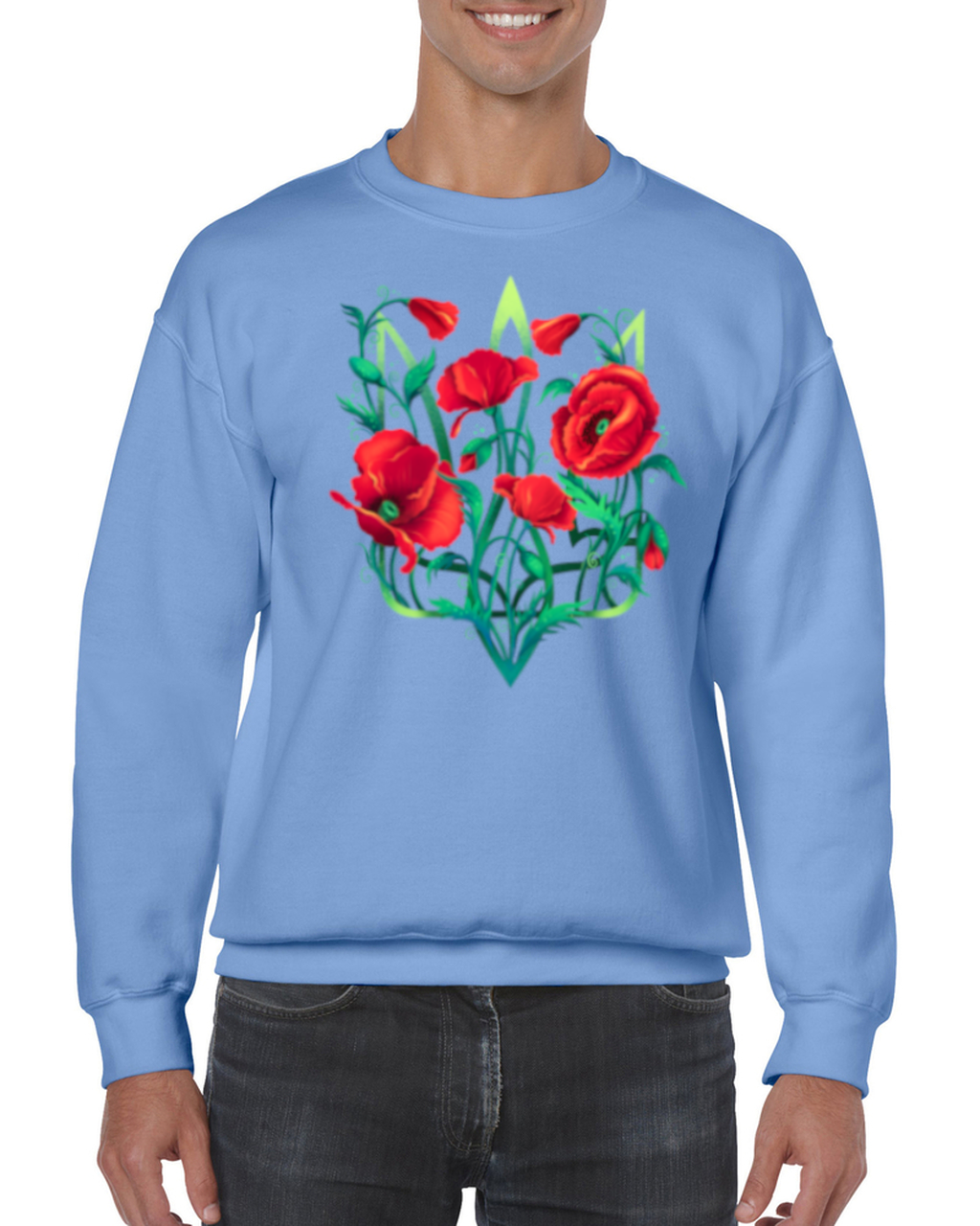 Adult unisex sweatshirt "Poppy Tryzub"