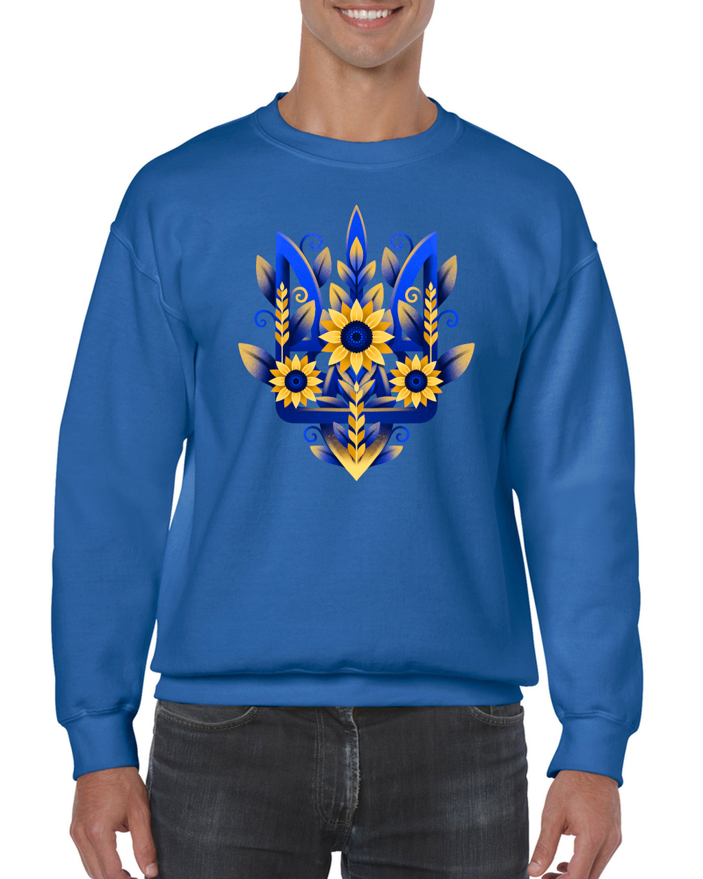 Adult unisex sweatshirt "Sunflower Tryzub"