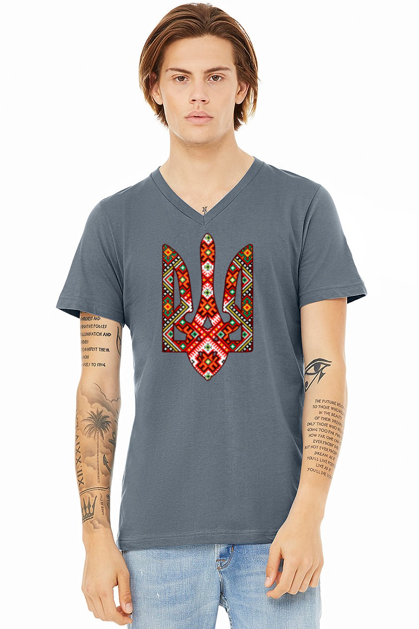 Adult v-neck t-shirt "Etno Tryzub"