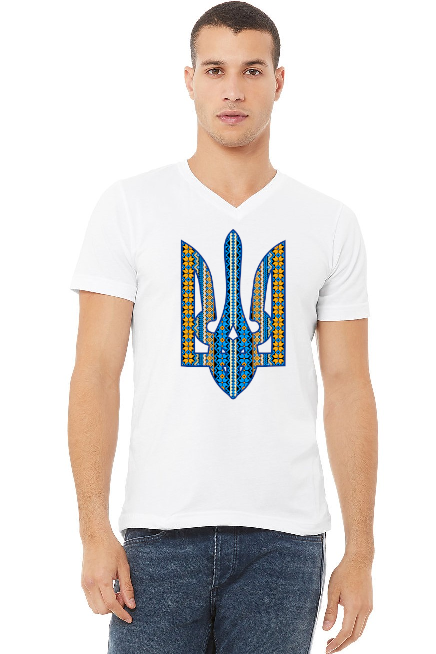 Adult v-neck t-shirt "Ornate Tryzub"