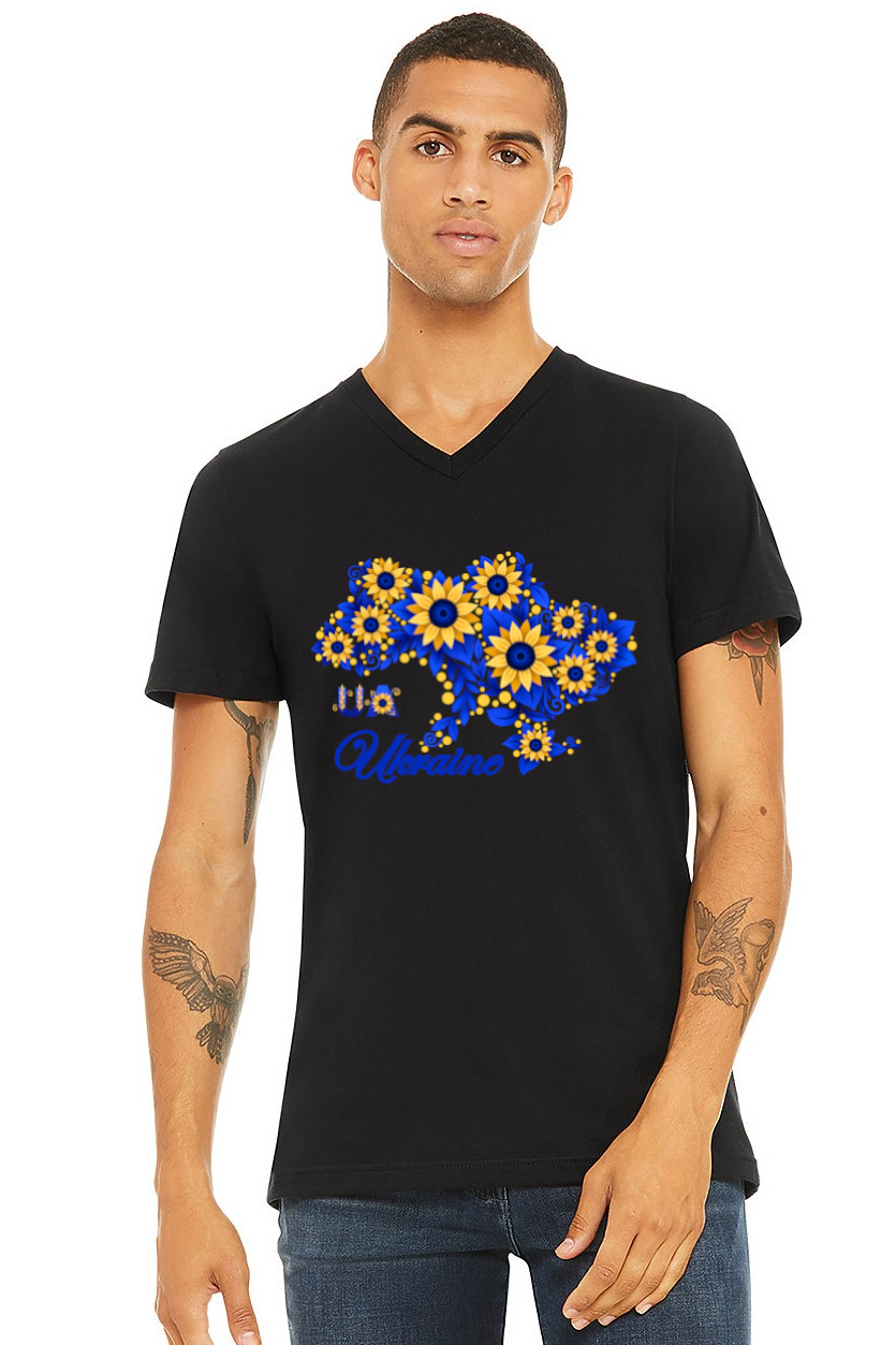 Adult v-neck t-shirt "Sunflower Ukraine"