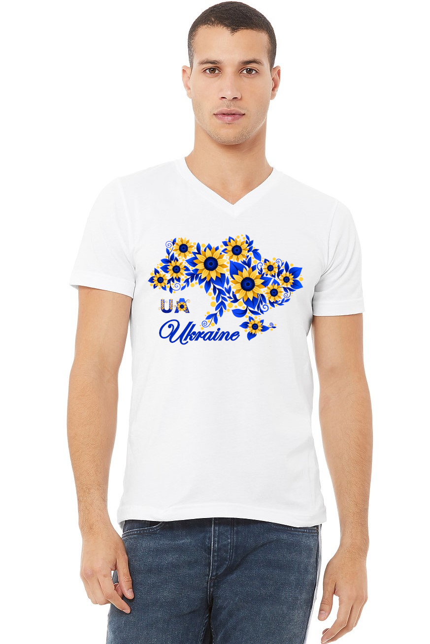 Adult v-neck t-shirt "Sunflower Ukraine"