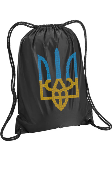 Embroidered drawstring backpack "Tryzub"