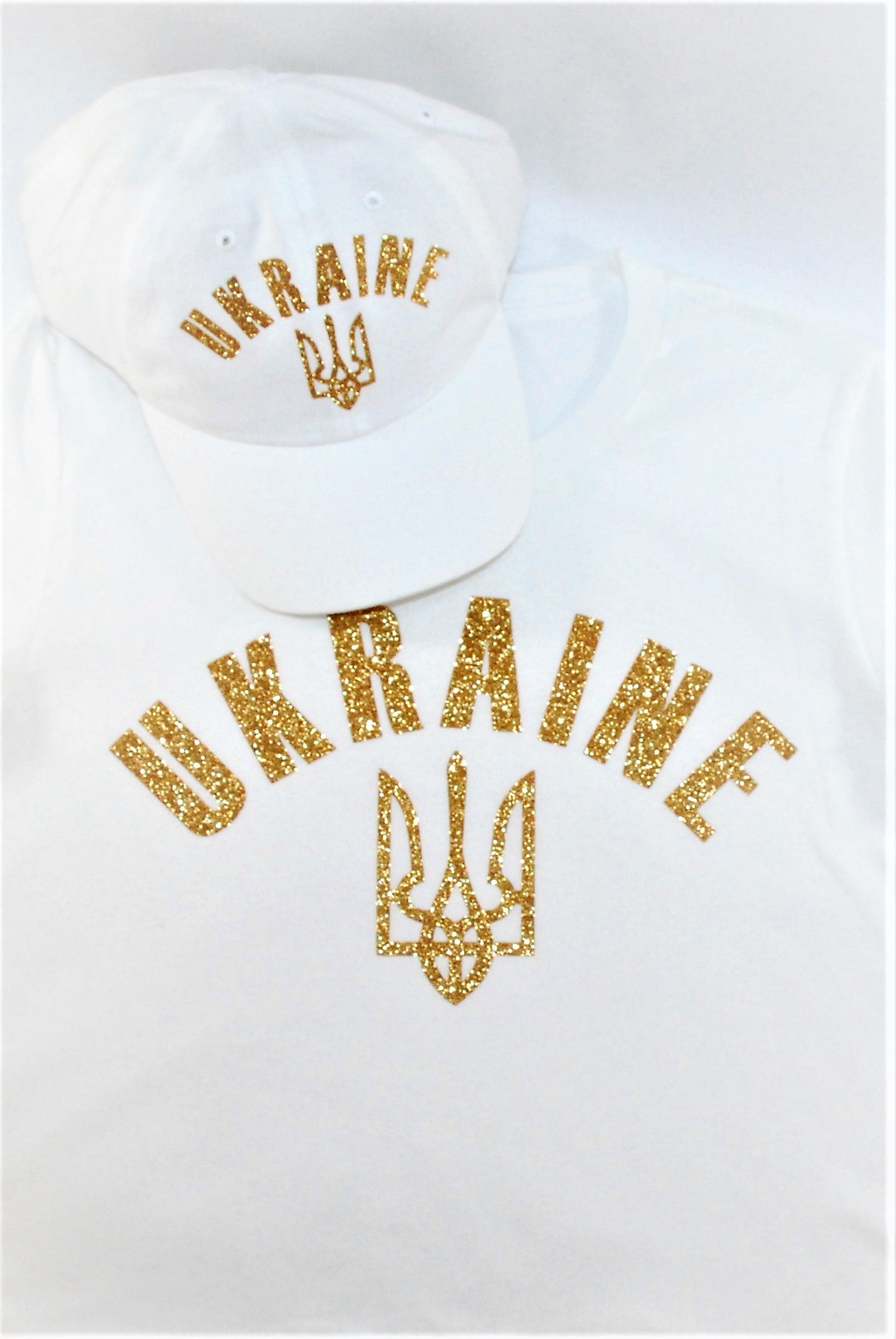 Women's t-shirt "Ukraine" white & gold