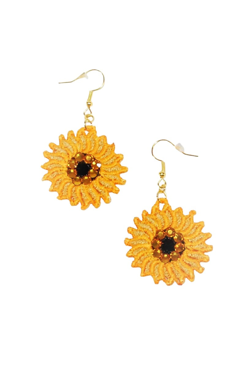 Lace earrings "Sunflowers"