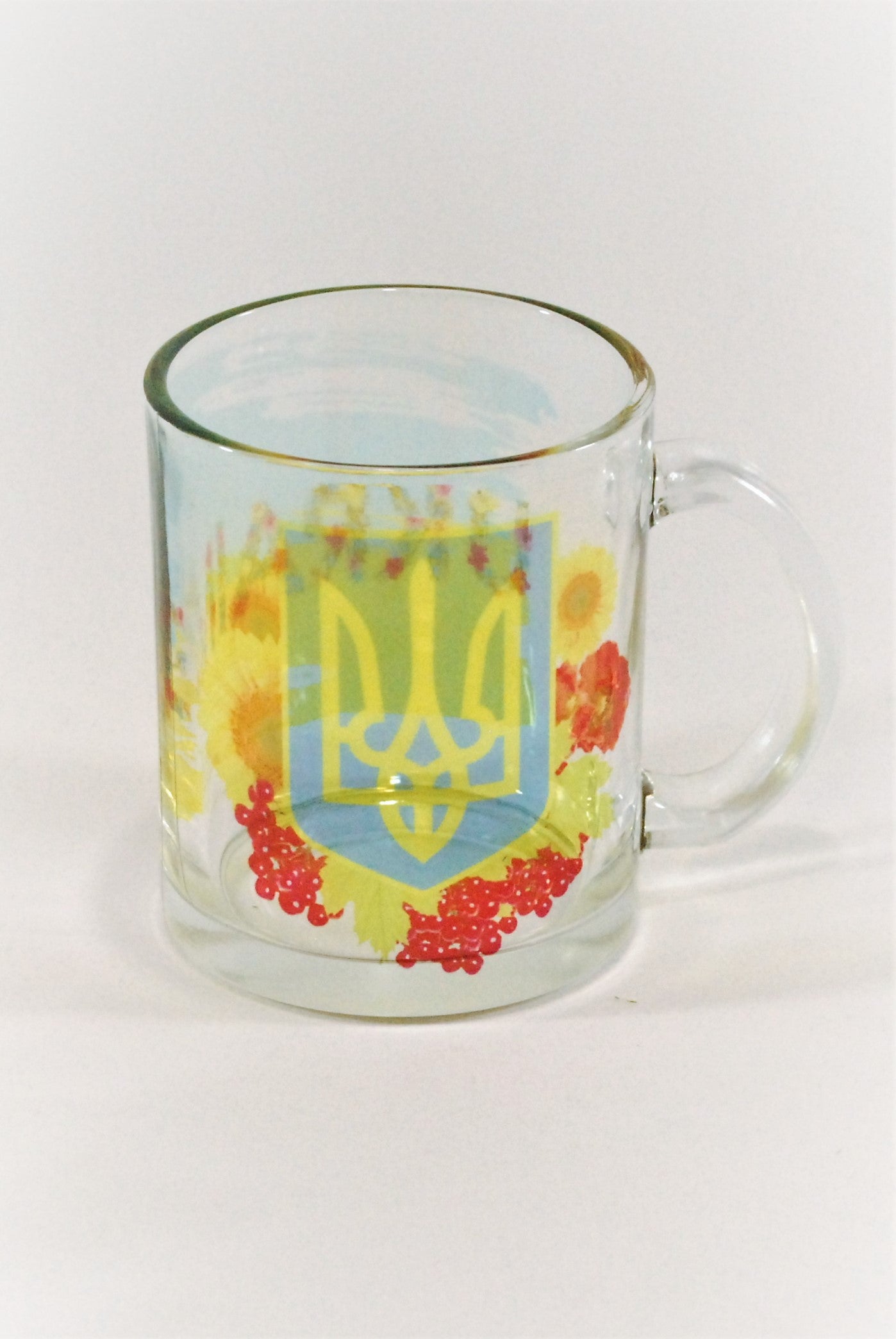 Customized clear glass coffee mug 11 oz.