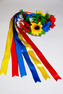 Ukrainian head-band "Wreath" with ribbons