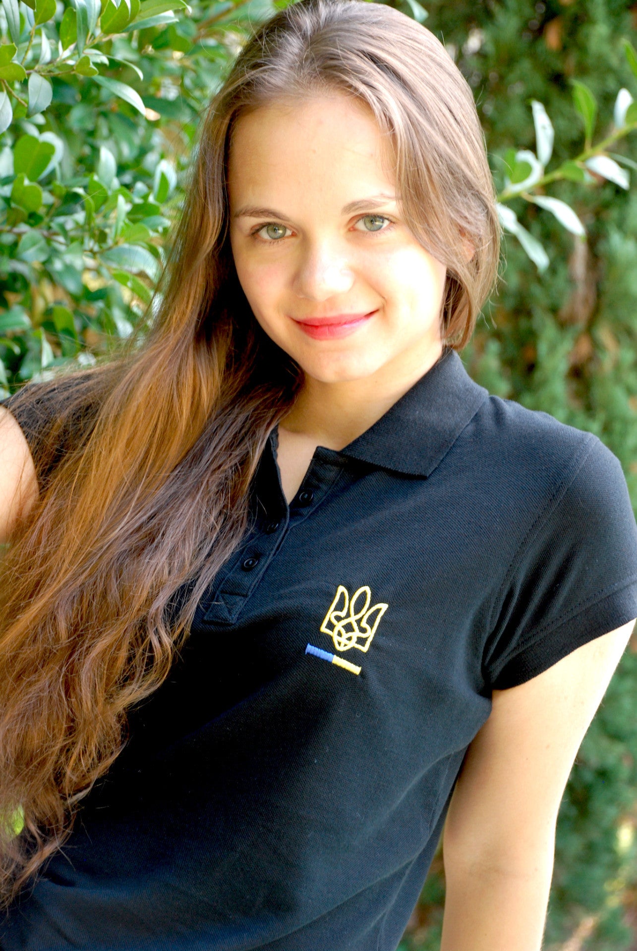 Women's polo shirt "Tryzub" black